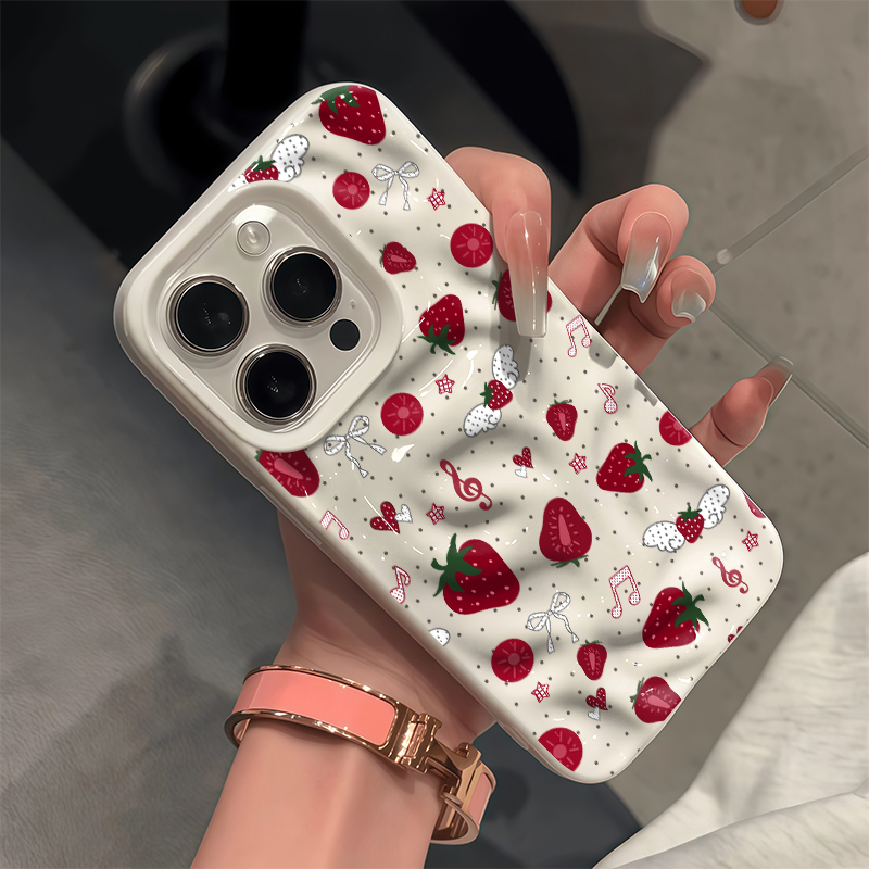 Phone Cases Cute Iphone 13 - Custodia Morbida 3D con Motivo Fragola